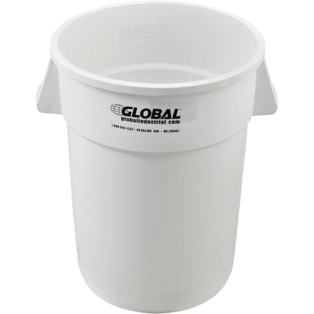 Global Industrial 44 Gallon Garbage Can, White 240462WH